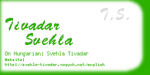 tivadar svehla business card